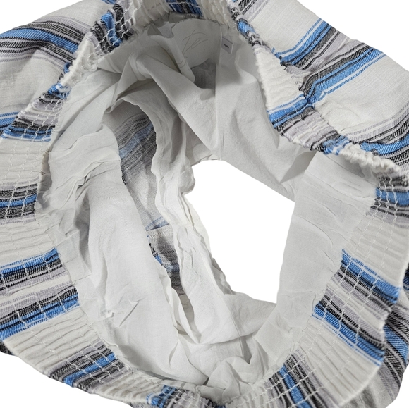 Vacate The Label Viscose Blend Linen Style Short, White/Blue Striped, Small - Picture 5 of 12